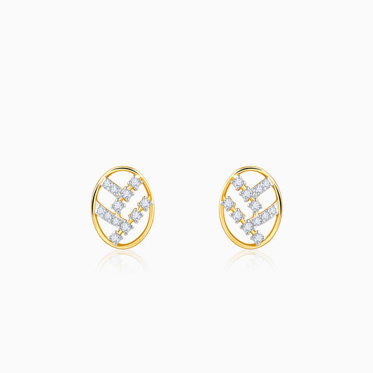 Gold Oval Lab Grown Diamond Stud Earrings