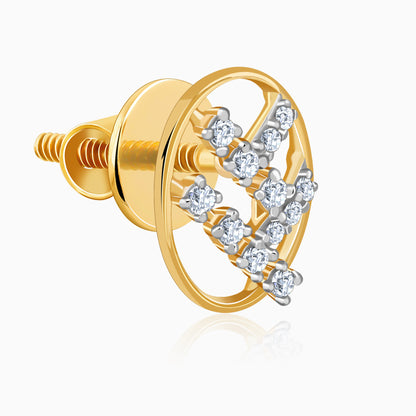 Gold Oval Lab Grown Diamond Stud Earrings