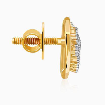 Gold Oval Lab Grown Diamond Stud Earrings