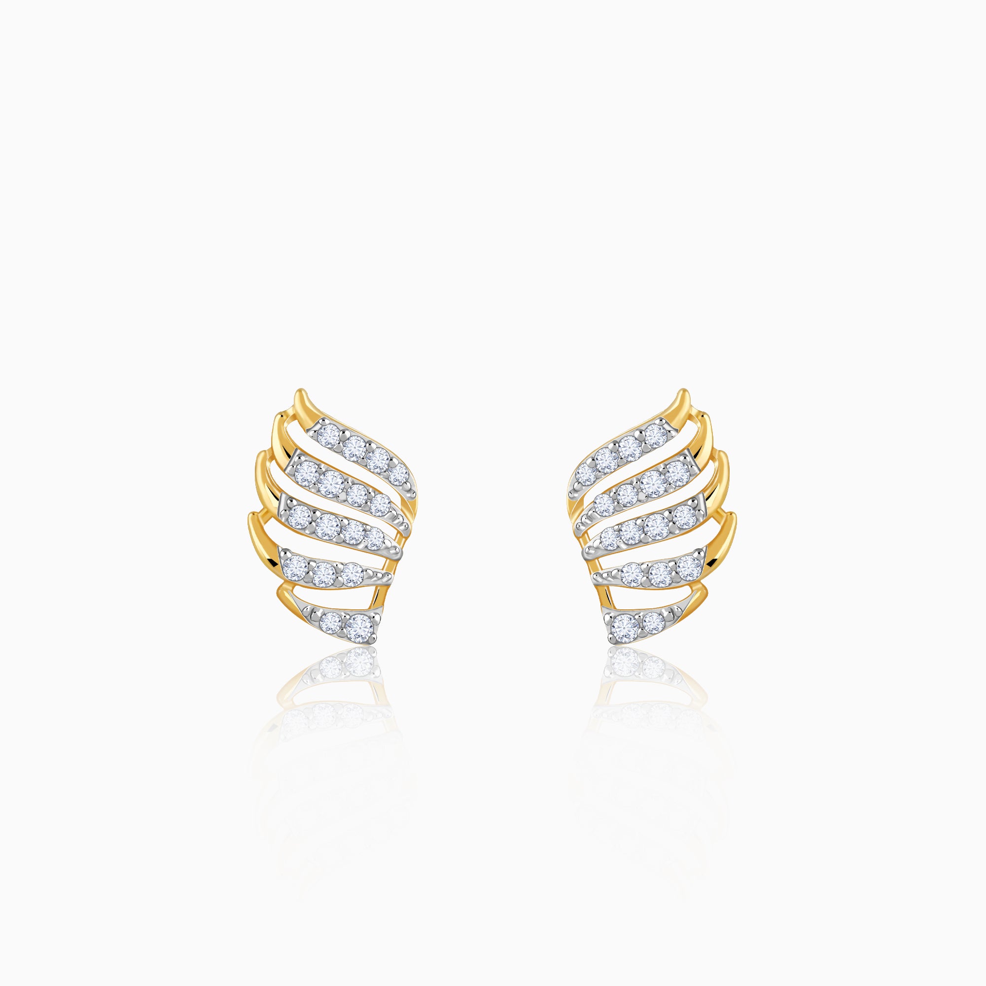 Gold Fancy Lab Grown Diamond Stud Earrings
