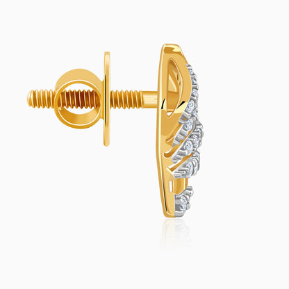 Gold Fancy Lab Grown Diamond Stud Earrings