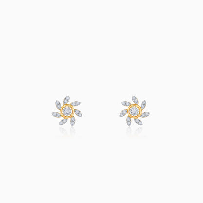 Gold Sunlit Petals Lab Grown Diamond Earrings