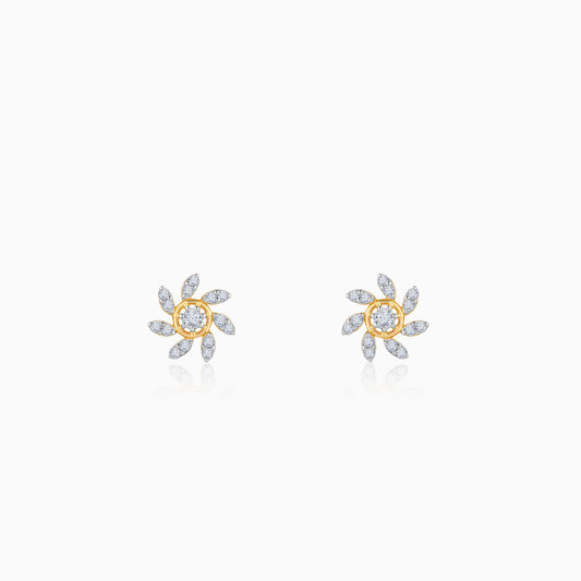 Gold Sunlit Petals Lab Grown Diamond Earrings
