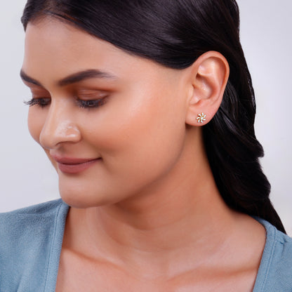 Gold Sunlit Petals Lab Grown Diamond Earrings