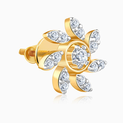 Gold Sunlit Petals Lab Grown Diamond Earrings