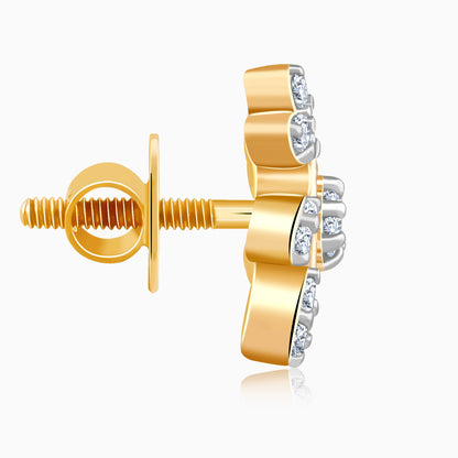 Gold Sunlit Petals Lab Grown Diamond Earrings