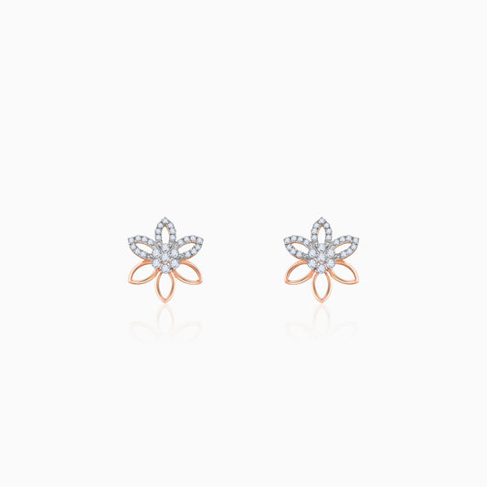 Rose Gold Petal Axis Lab Grown Diamond Studs