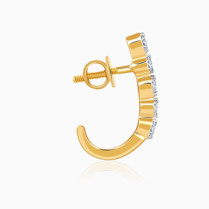 Gold Classic J Lab Grown Diamond Hoops