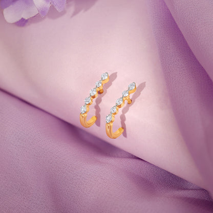 Gold Classic J Lab Grown Diamond Hoops