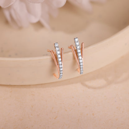 Rose Gold Saga Lab Grown Diamond Earrings