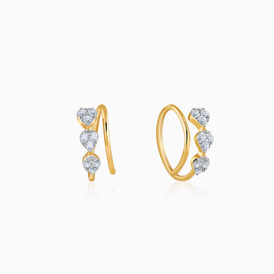 Gold Dewdrop Spark Lab Grown Diamond Earrings
