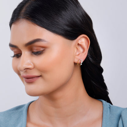 Gold Dewdrop Spark Lab Grown Diamond Earrings