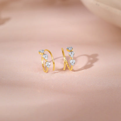 Gold Dewdrop Spark Lab Grown Diamond Earrings