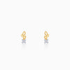 Gold Leaflight Charm Lab Grown Diamond Earrings