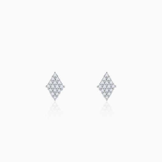 Gold Classy Rhombus Lab Grown Diamond Earrings