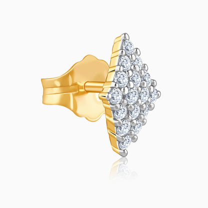 Gold Classy Rhombus Lab Grown Diamond Earrings