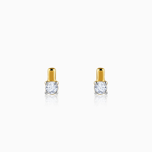 Gold Gleam Lab Grown Diamond Solitaire Studs