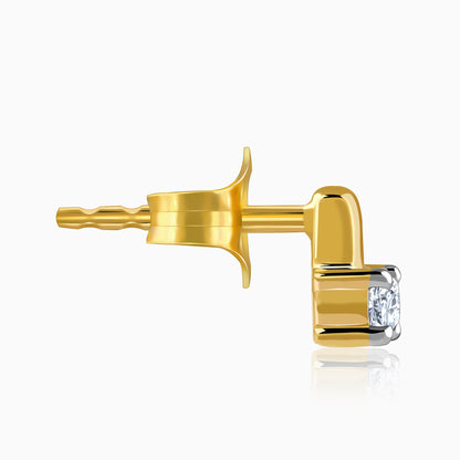 Gold Gleam Lab Grown Diamond Solitaire Studs