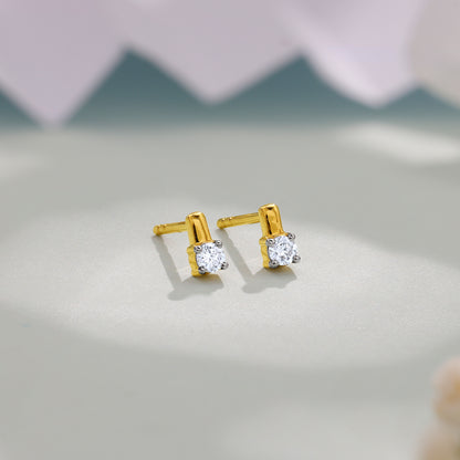 Gold Gleam Lab Grown Diamond Solitaire Studs