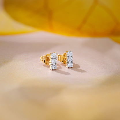 Gold Classic Line Lab Grown Diamond Earrings