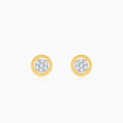 Gold Lovely Circle Lab Grown Diamond Studs
