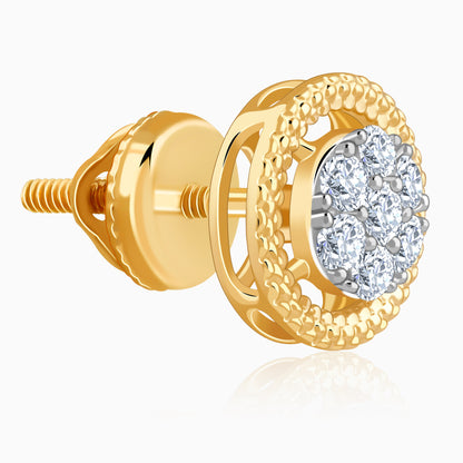 Gold Lovely Circle Lab Grown Diamond Studs