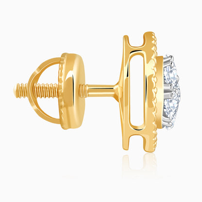 Gold Lovely Circle Lab Grown Diamond Studs