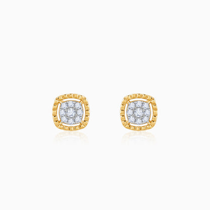 Gold Lovely Square Lab Grown Diamond Studs