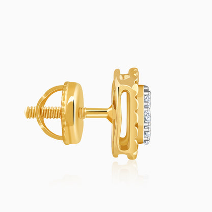 Gold Lovely Square Lab Grown Diamond Studs