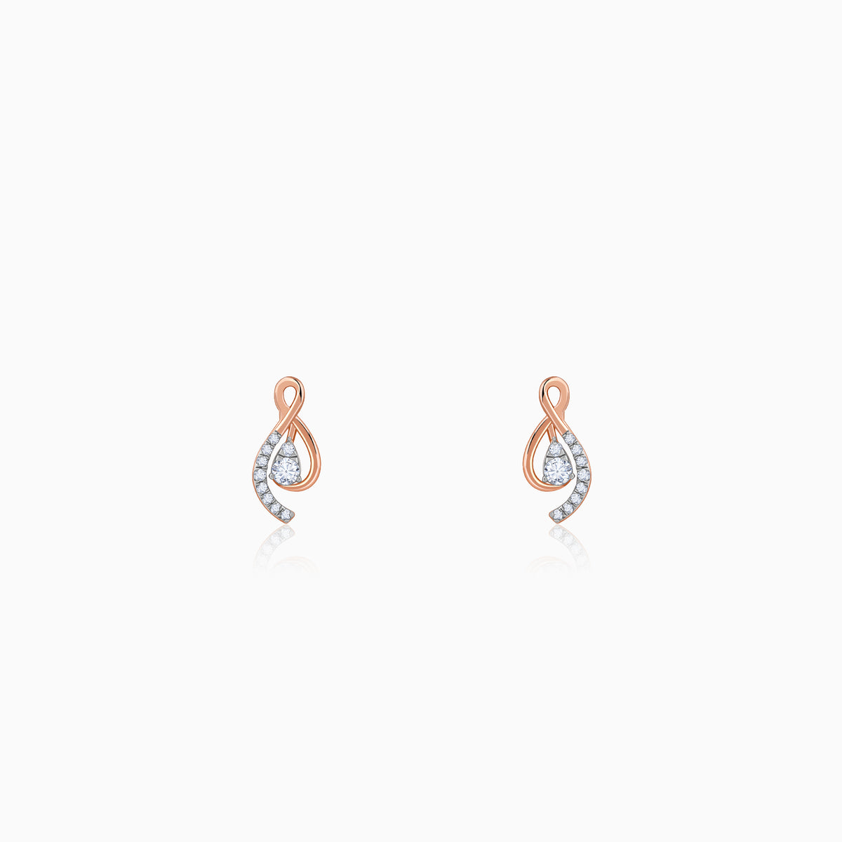 Rose Gold Pear Drop Lab Grown Diamond Earrings