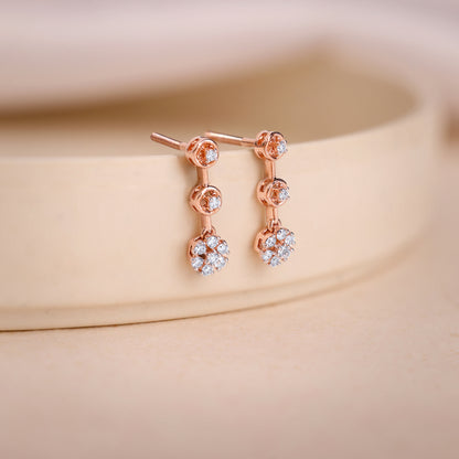 Rose Gold Three Graces Lab Grown Diamond Earrings