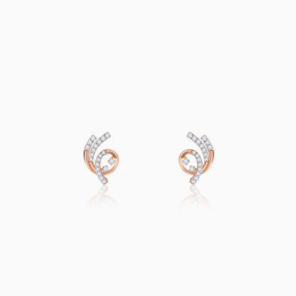 Rose Gold Twilight Swirl Lab Grown Diamond Earring