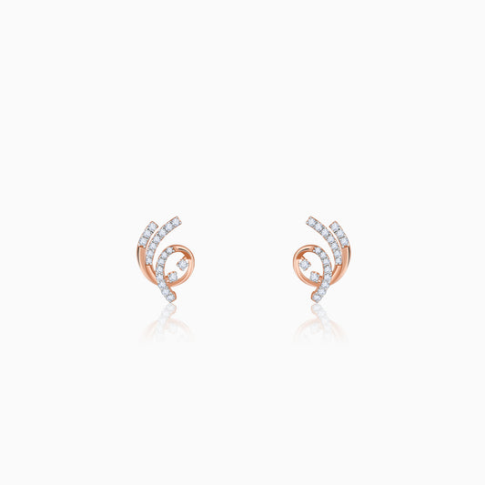 Rose Gold Twilight Swirl Lab Grown Diamond Earring