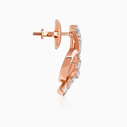 Rose Gold Twilight Swirl Lab Grown Diamond Earring