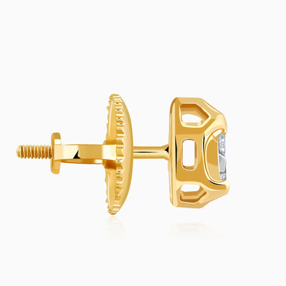 Gold Petal Lab Grown Diamonds Studs