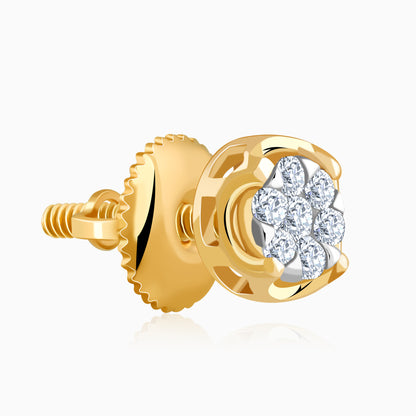 Gold Petal Lab Grown Diamonds Studs