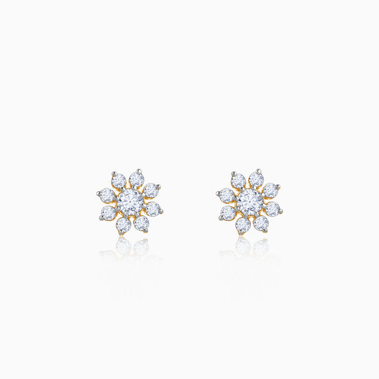 Gold Blooming Cluster Lab Grown Diamond Stud Earrings