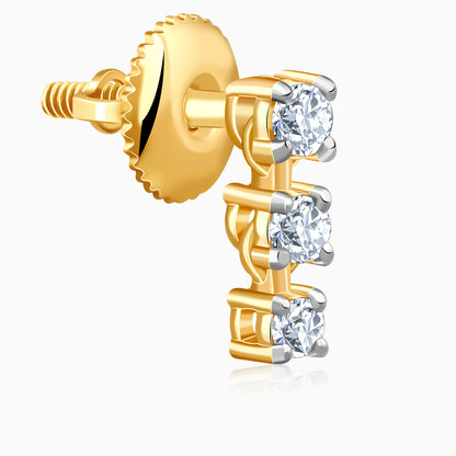 Gold Triple Glow Lab Grown Diamond Studs