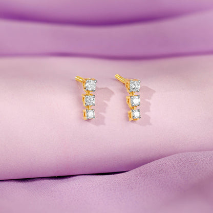 Gold Triple Glow Lab Grown Diamond Studs