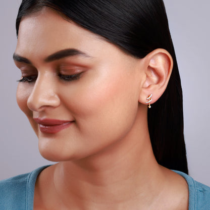 Gold Twilight Swirl Lab Grown Diamond Earrings