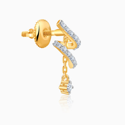 Gold Twilight Swirl Lab Grown Diamond Earrings