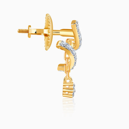 Gold Twilight Swirl Lab Grown Diamond Earrings