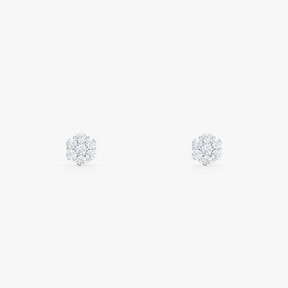 Gold Frosted Array Lab Grown Diamond Earrings