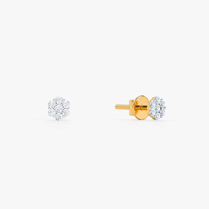 Gold Frosted Array Lab Grown Diamond Earrings