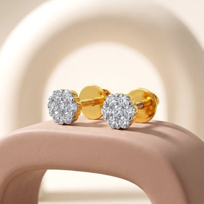 Gold Frosted Array Lab Grown Diamond Earrings