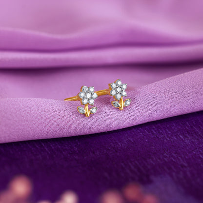 Gold Gilded Garden Lab Grown Diamond Earrings