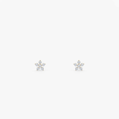 Gold Blossom Dew Lab Grown Diamond Earrings