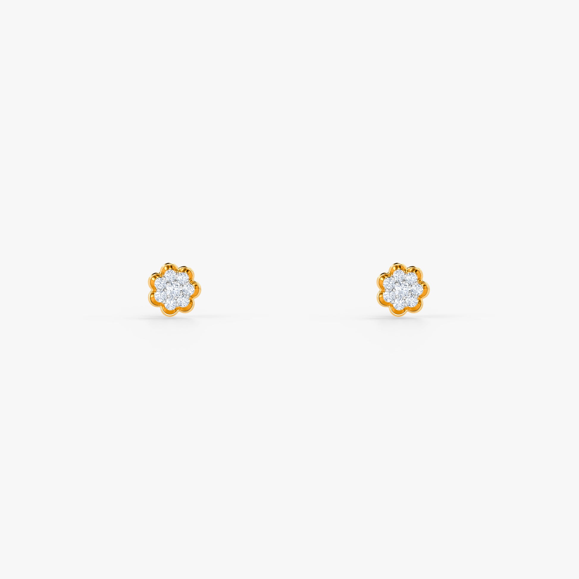 Gold Amber Lab Grown Diamond Earrings