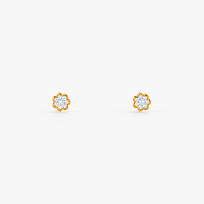 Gold Amber Lab Grown Diamond Earrings