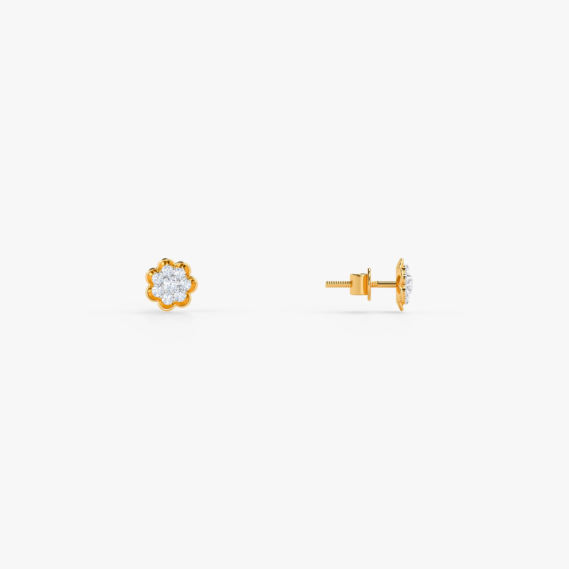 Gold Amber Lab Grown Diamond Earrings